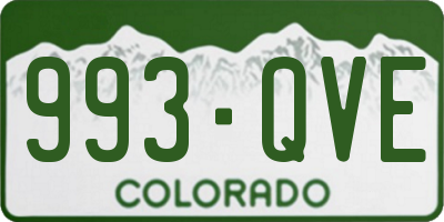 CO license plate 993QVE