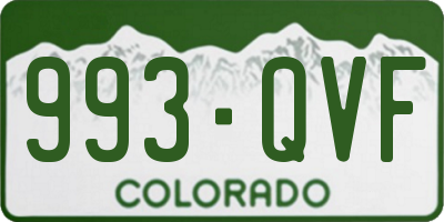CO license plate 993QVF