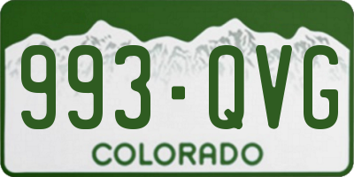 CO license plate 993QVG