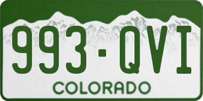 CO license plate 993QVI