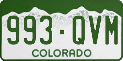CO license plate 993QVM