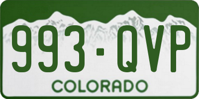 CO license plate 993QVP