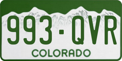 CO license plate 993QVR