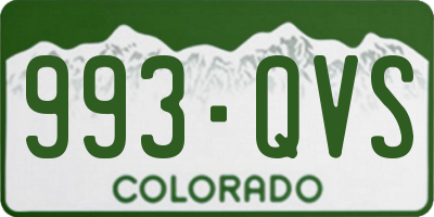 CO license plate 993QVS
