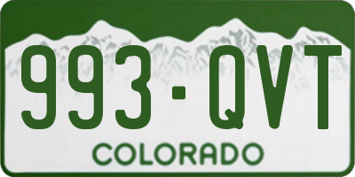 CO license plate 993QVT