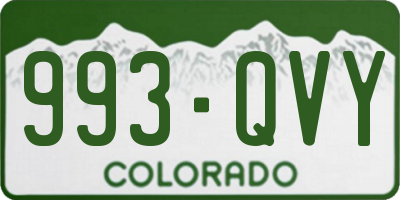 CO license plate 993QVY