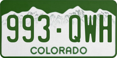CO license plate 993QWH