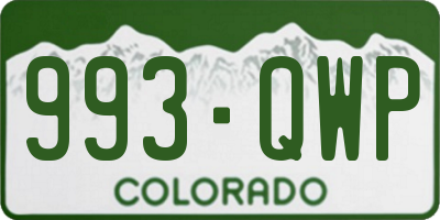 CO license plate 993QWP