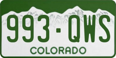 CO license plate 993QWS