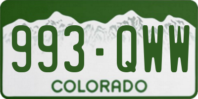 CO license plate 993QWW