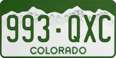 CO license plate 993QXC