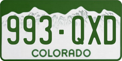 CO license plate 993QXD