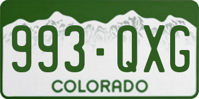 CO license plate 993QXG