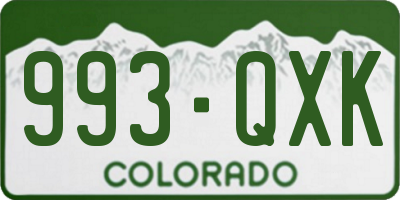 CO license plate 993QXK