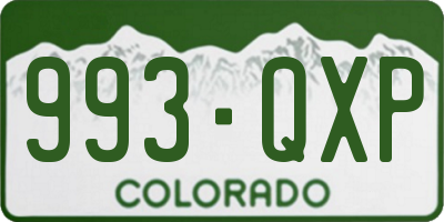 CO license plate 993QXP