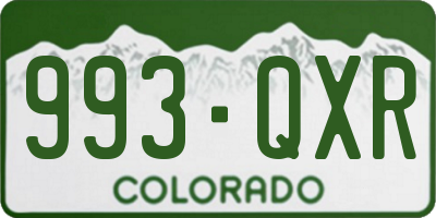 CO license plate 993QXR