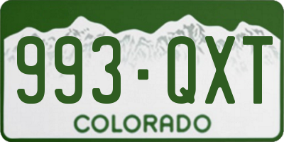 CO license plate 993QXT