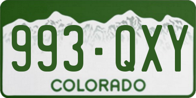 CO license plate 993QXY