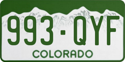 CO license plate 993QYF