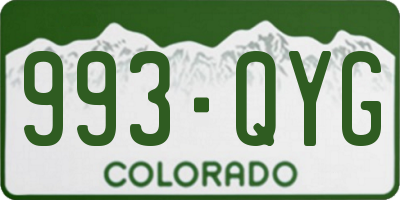 CO license plate 993QYG