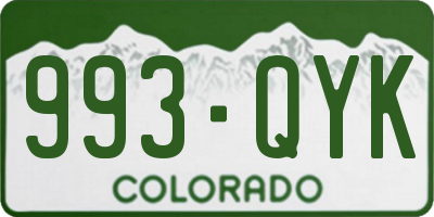 CO license plate 993QYK