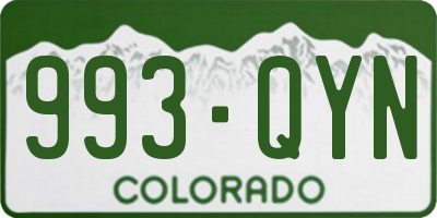 CO license plate 993QYN