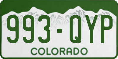 CO license plate 993QYP