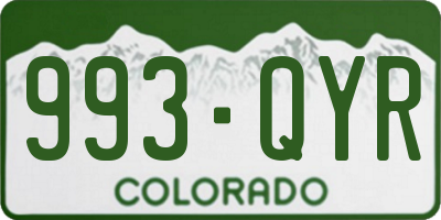 CO license plate 993QYR