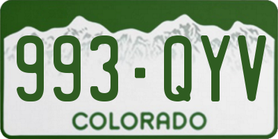 CO license plate 993QYV