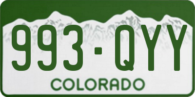 CO license plate 993QYY