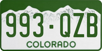 CO license plate 993QZB