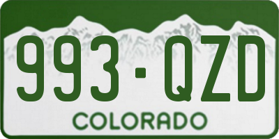 CO license plate 993QZD