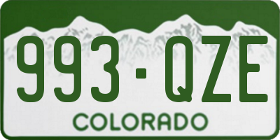 CO license plate 993QZE