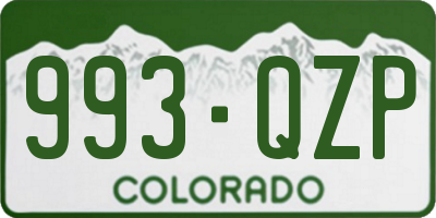 CO license plate 993QZP