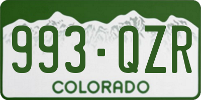 CO license plate 993QZR