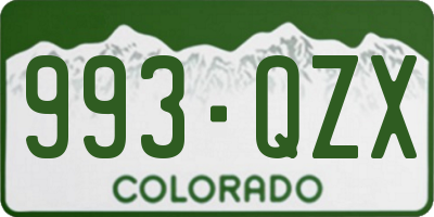 CO license plate 993QZX