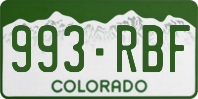 CO license plate 993RBF