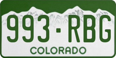 CO license plate 993RBG