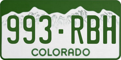 CO license plate 993RBH