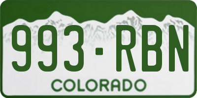 CO license plate 993RBN