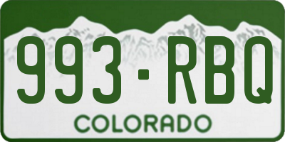 CO license plate 993RBQ
