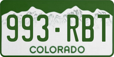 CO license plate 993RBT