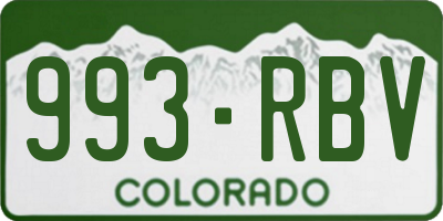 CO license plate 993RBV