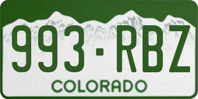 CO license plate 993RBZ