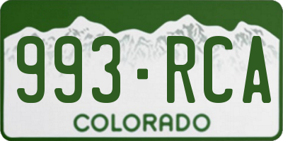 CO license plate 993RCA