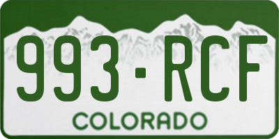 CO license plate 993RCF