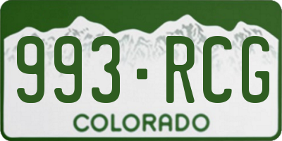 CO license plate 993RCG