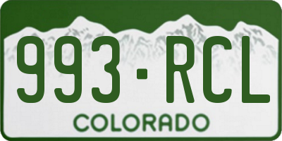 CO license plate 993RCL