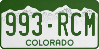 CO license plate 993RCM
