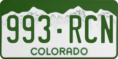 CO license plate 993RCN